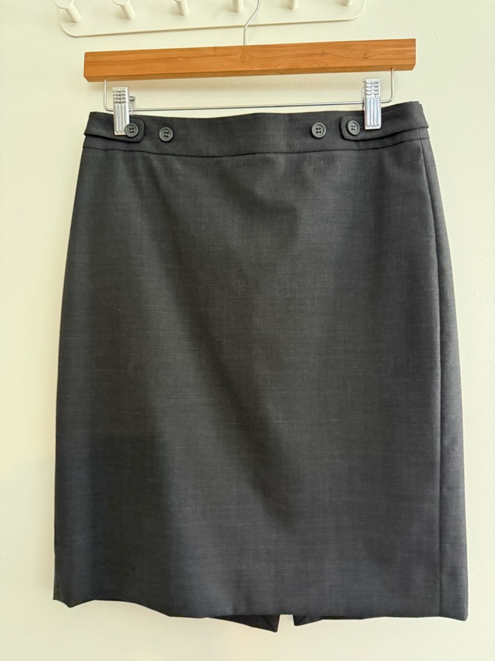 J. Crew Black Button-Waist Pencil Skirt